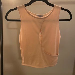Light pink crop tank top.